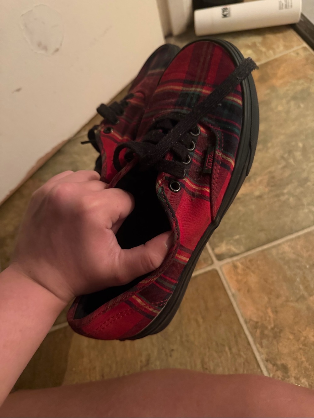 Vans Red Plaid Lace-Up Sneakers